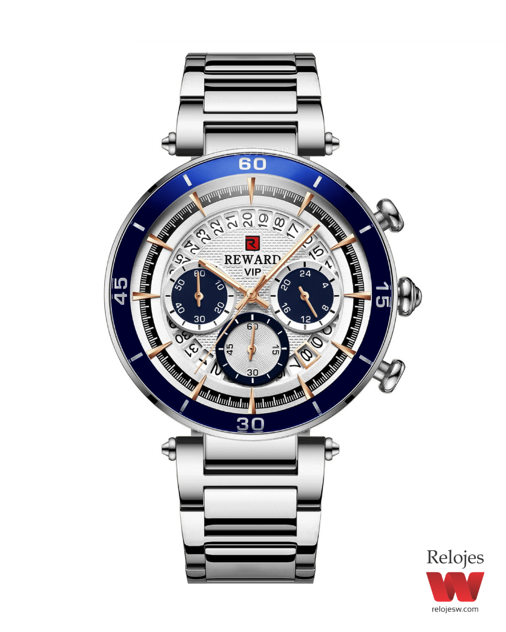 Reloj Reward Hombre RD81018M Plateado Azul