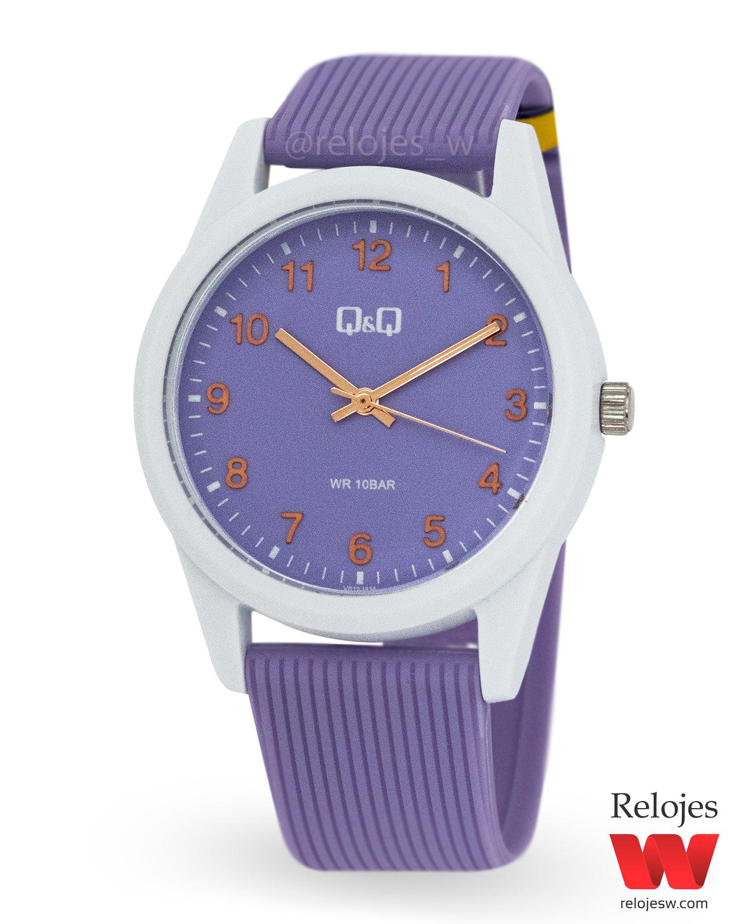 Reloj Q&Q VR99J014Y Gatitos Niña Lila Morado