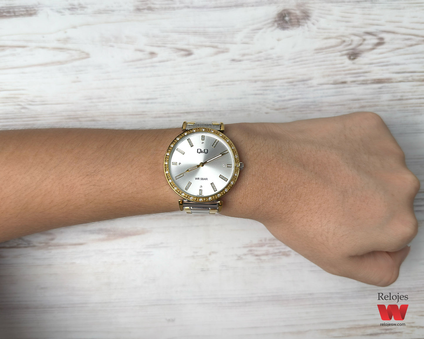 Reloj Q&Q Mujer Plateado Dorado Q79B503Y