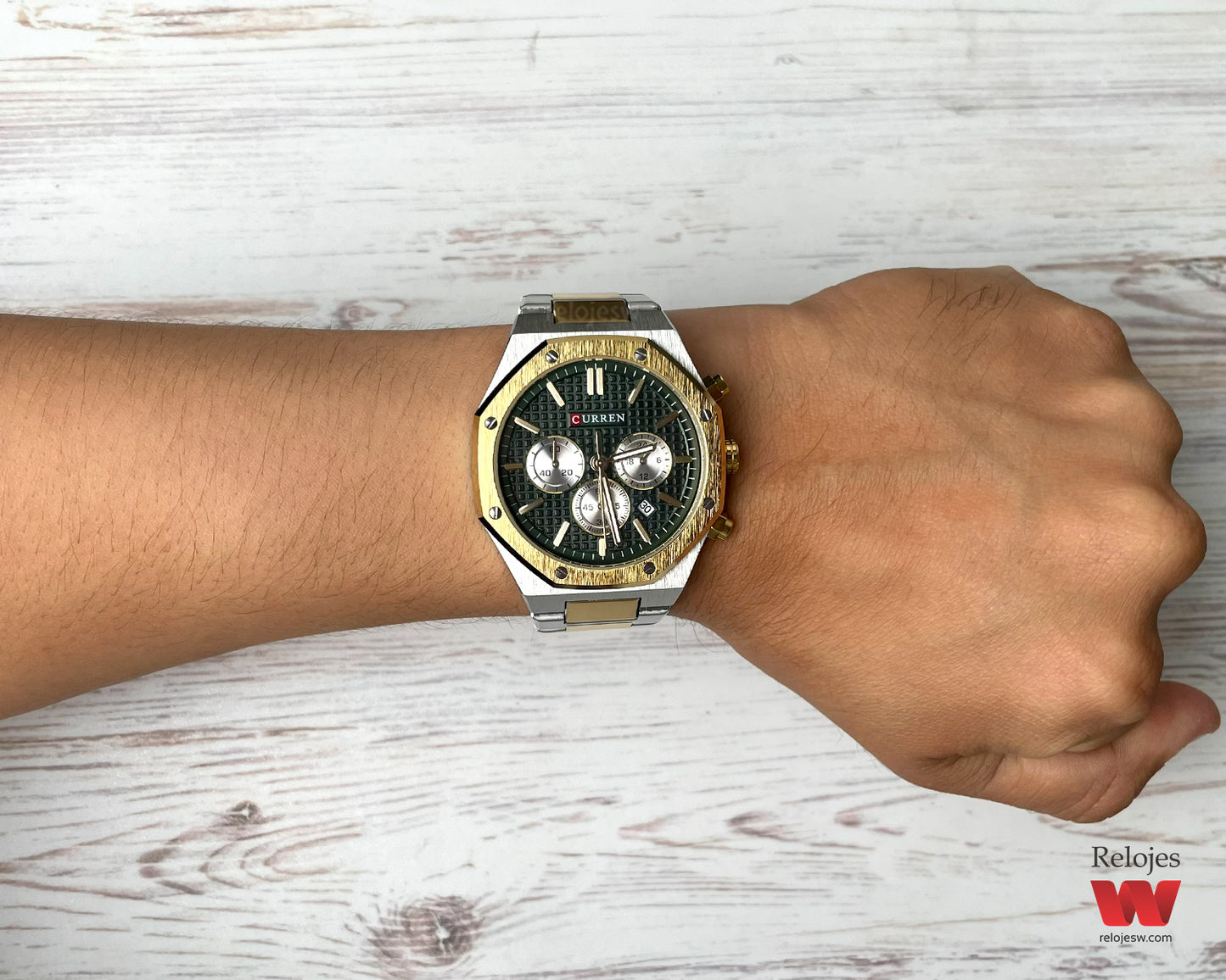 Reloj Curren Hombre Plateado y Dorado CU8440-BIVE