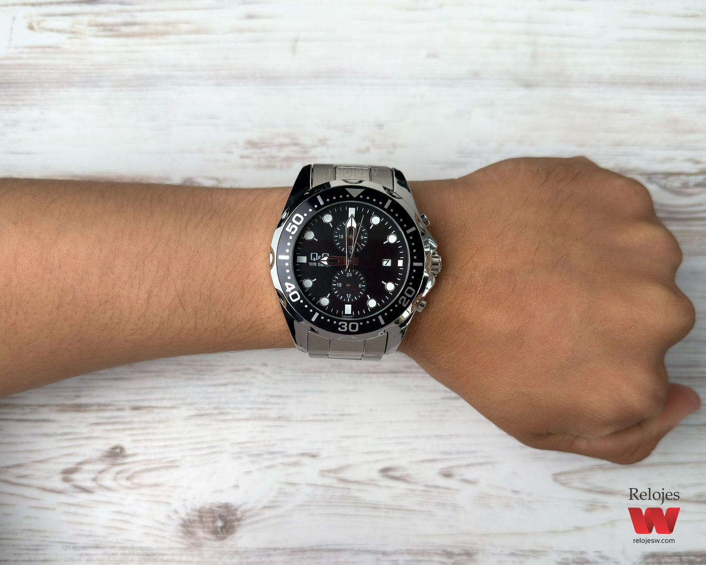 Reloj Q&Q Hombre Plateado A43A001Y