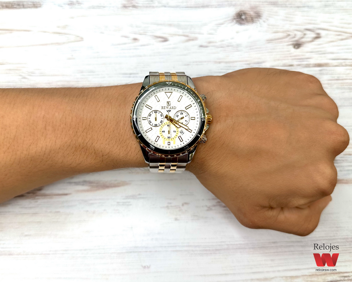 Reloj Reward Hombre RD81101M Plateado Dorado