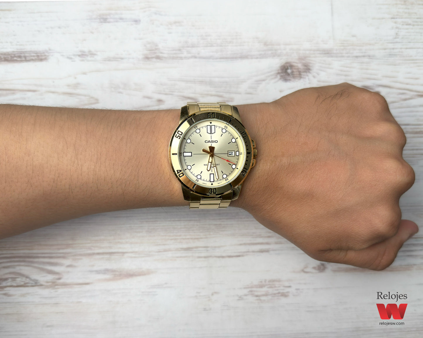 Reloj Casio Hombre Original Dorado MTP-VD01G-9EV