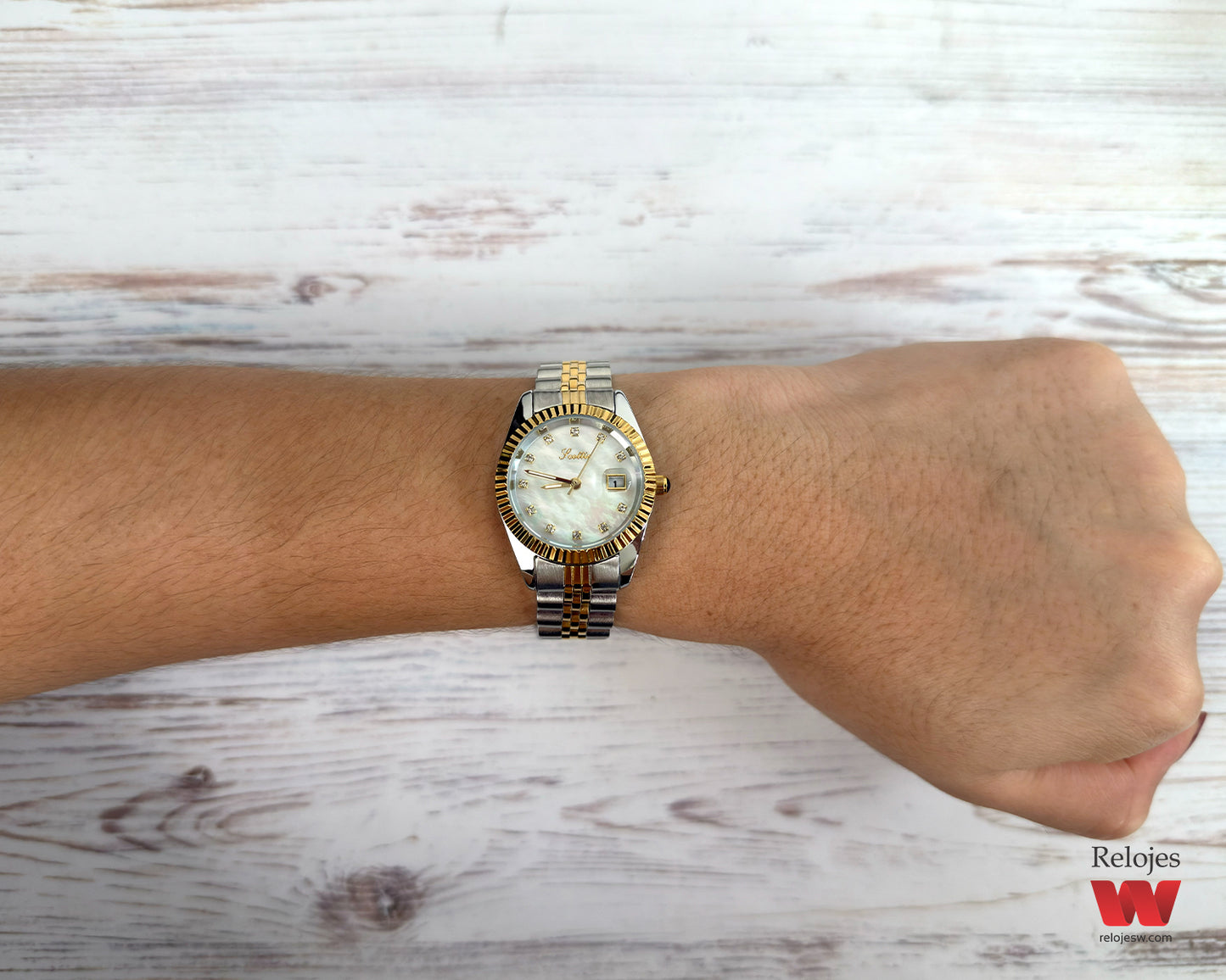 Reloj Scottie Mujer Plateado y Dorado 9393-BIBL