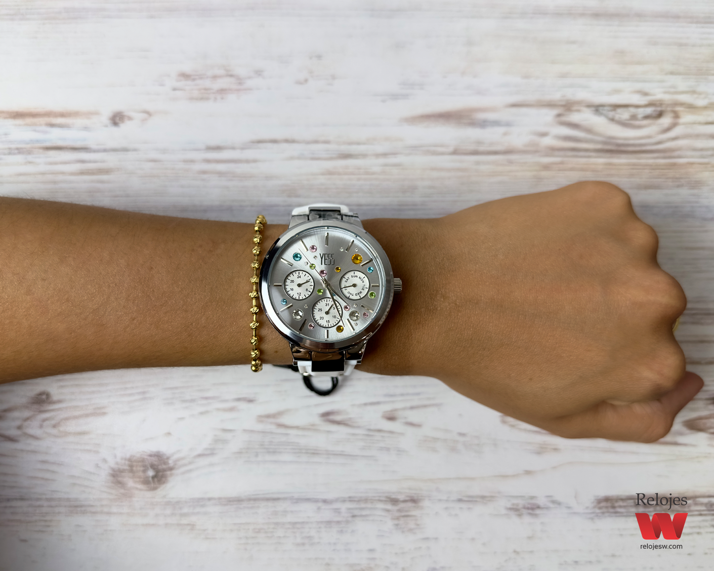 Reloj Yess Mujer Blanco Plateado Y23012-BLPL