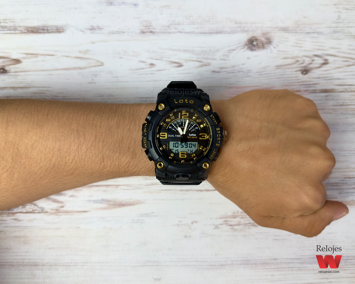 Reloj Loto Hombre  Negro Dorado LT-2394-NEDO