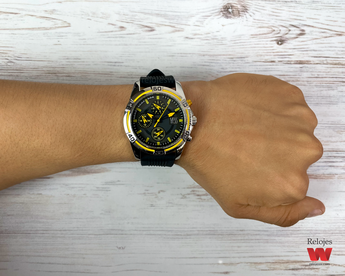 Reloj Yess Hombre 1253G Negro Plateado