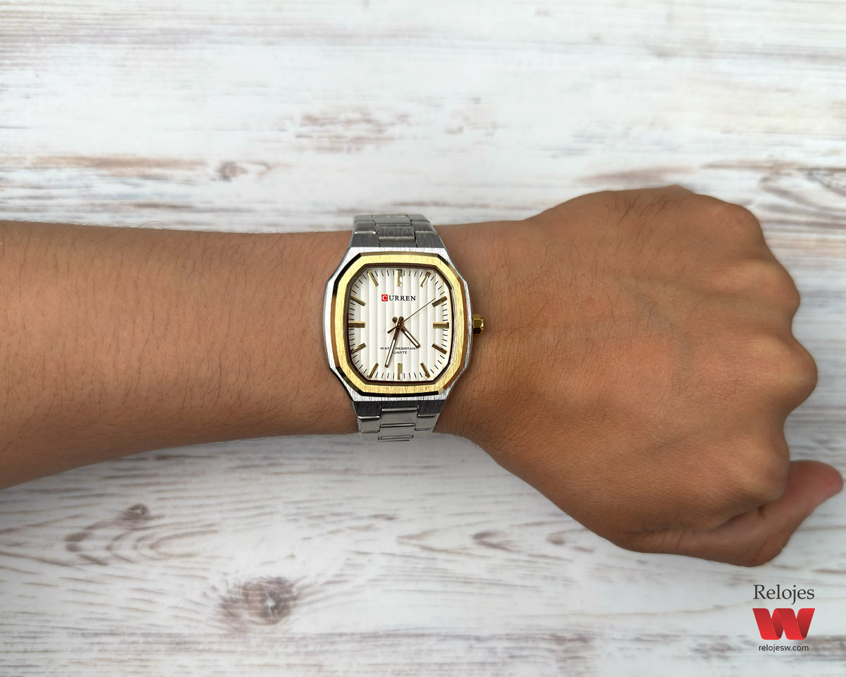Reloj Curren Hombre Plateado CU8458-PLDO