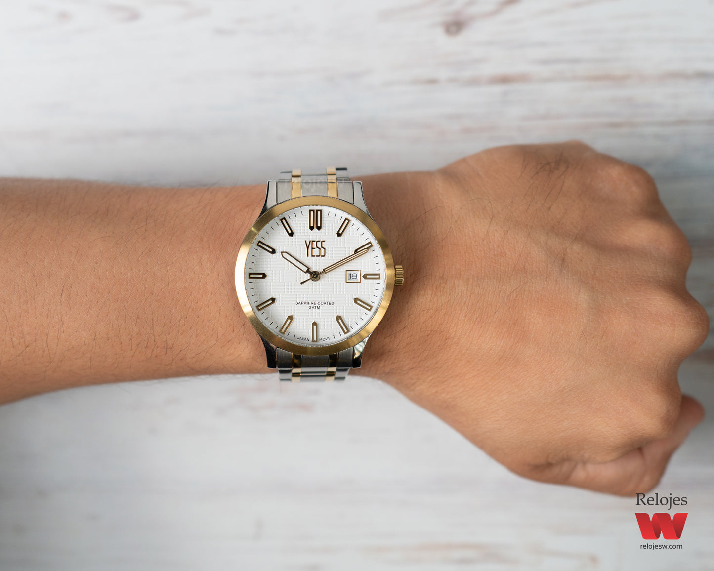 Reloj Yess Hombre Plateado y Dorado Y25026-3