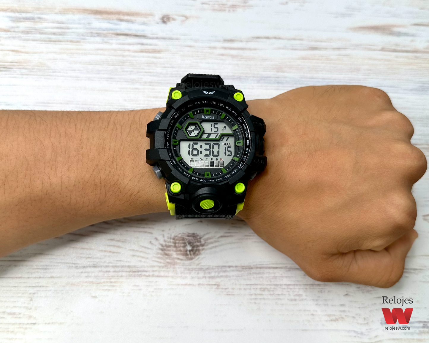 Reloj Kairos Hombre Negro Verde DM1623-NEVE