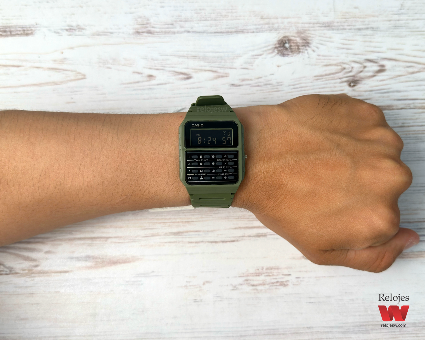 Reloj Casio Calculadora Hombre Verde CA-53WF-3B