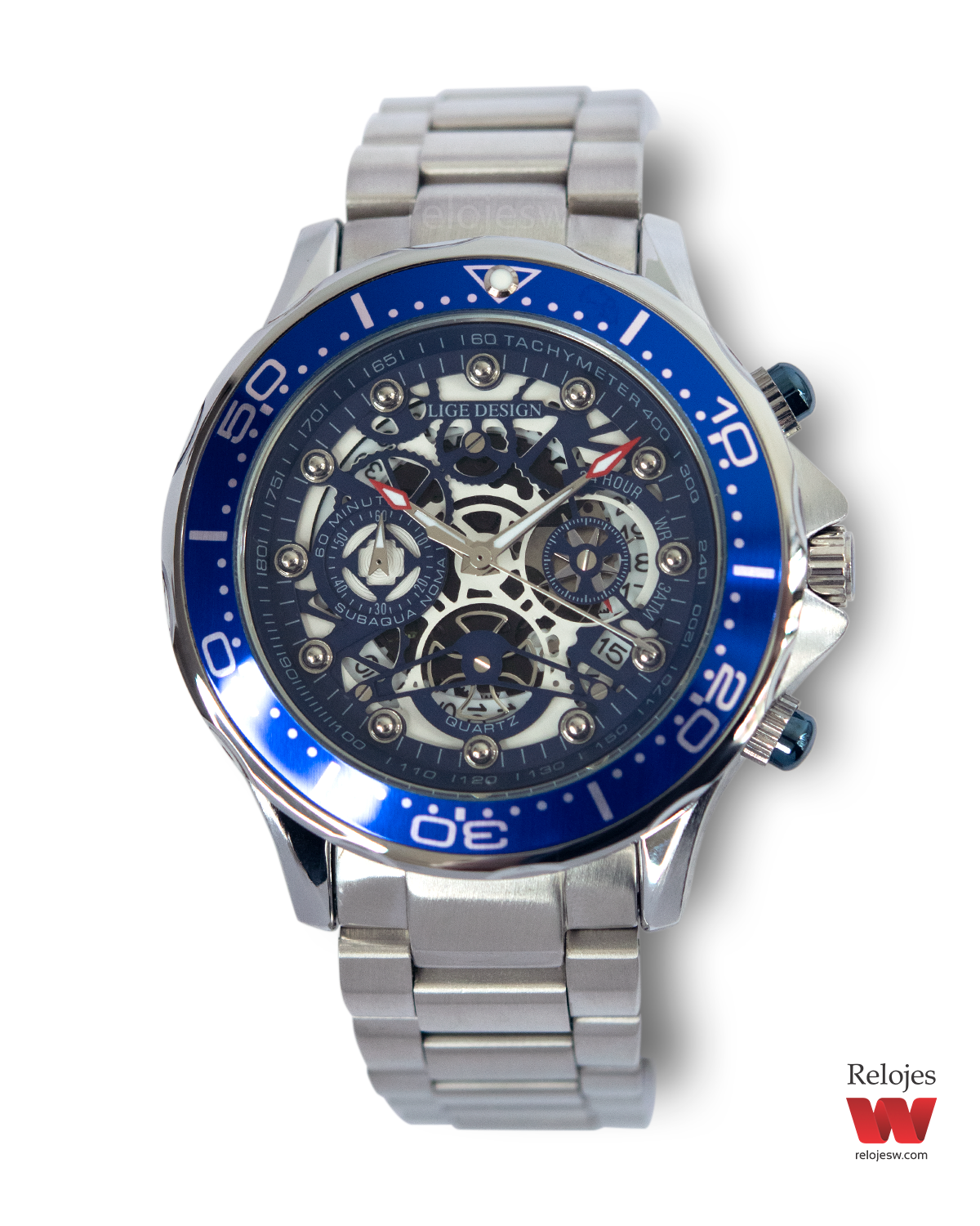 Reloj Lige Hombre LG8948B Plateado Azul