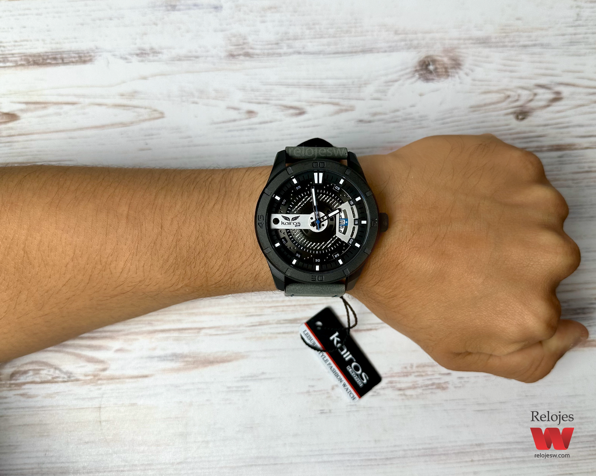 Reloj Kairos Hombre Gris Negro KP8301-4