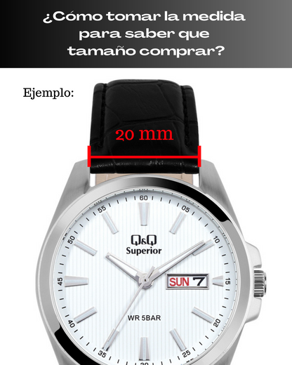 Correa para Reloj en Cuero Genuino Corrugado Beige