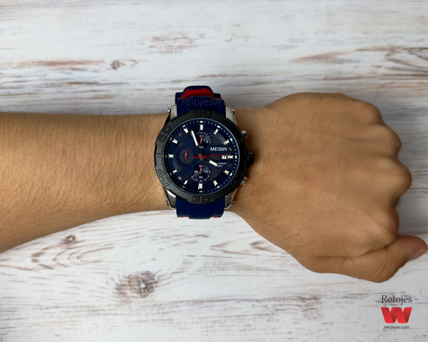 Reloj Megir Hombre Azul Plateado M2055S-AZPL