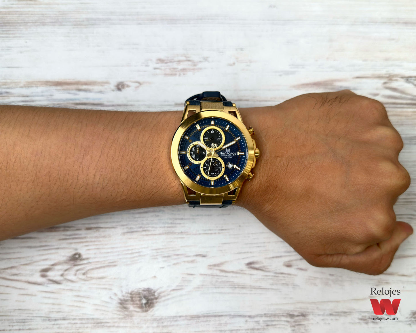 Reloj Naviforce Hombre Azul Dorado NF8073-AZDO