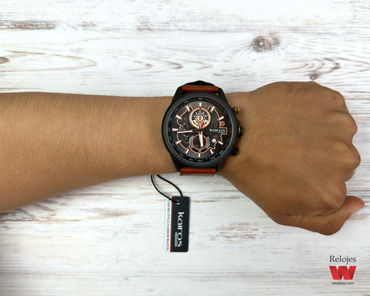 Reloj Kairos Hombre Marrón Negro KR8380-7