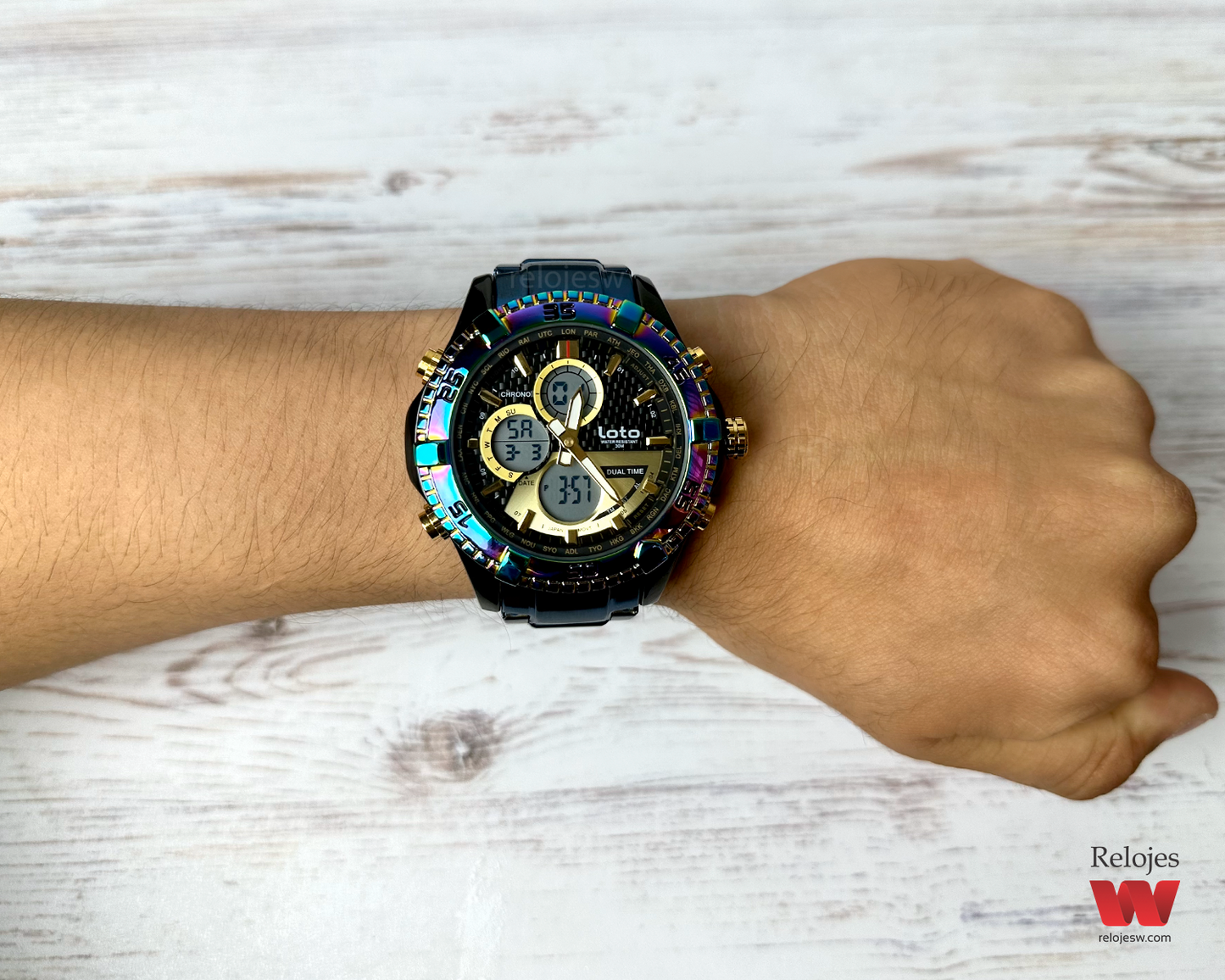 Reloj Loto Hombre Azul Negro LT-2422-AZDO