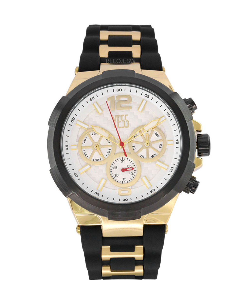 Reloj Yess Hombre Negro Dorado Y23066-3