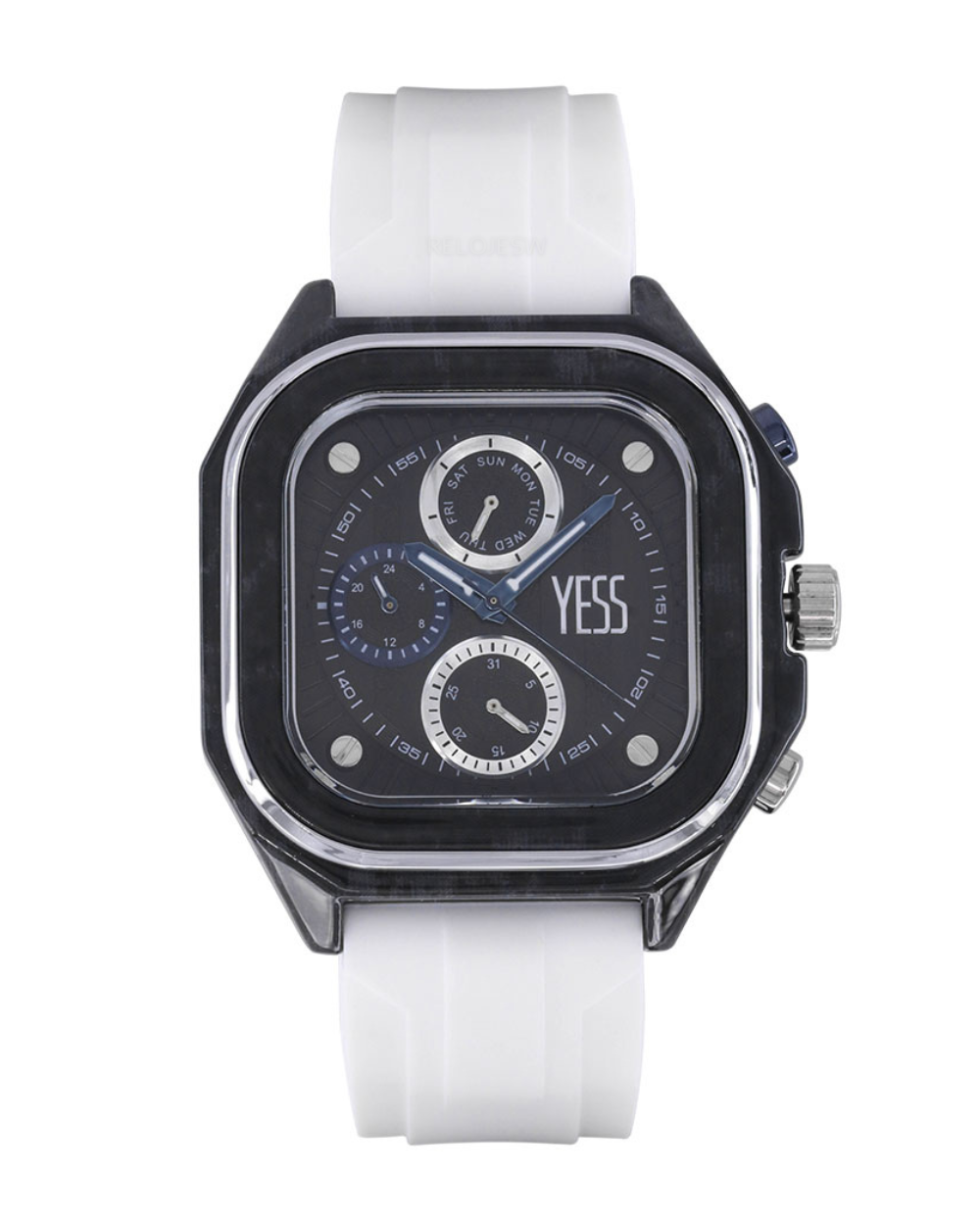 Reloj Yess Hombre Blanco Negro Y23063-6