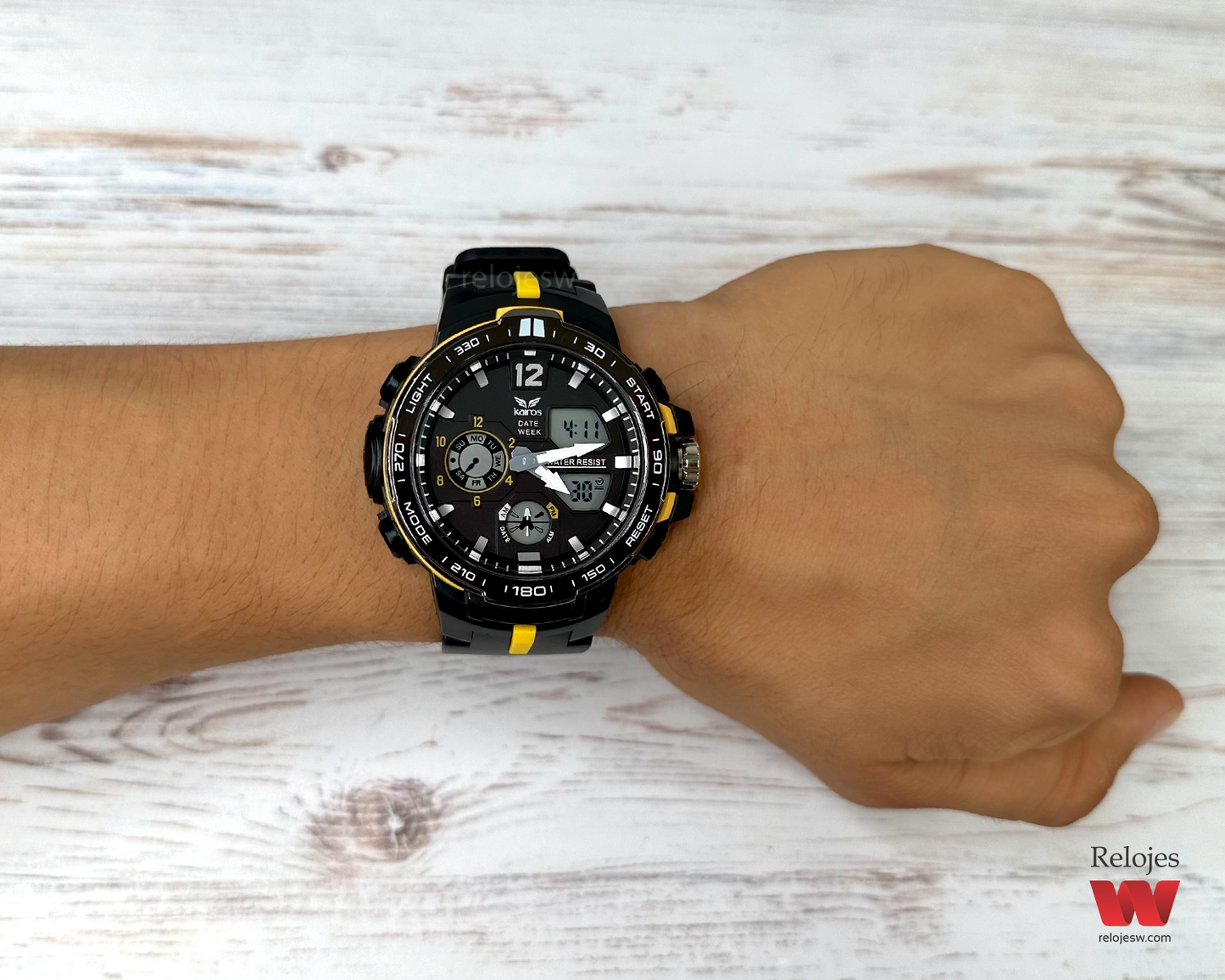 Reloj Kairos Hombre OE3360-5 Negro Amarillo