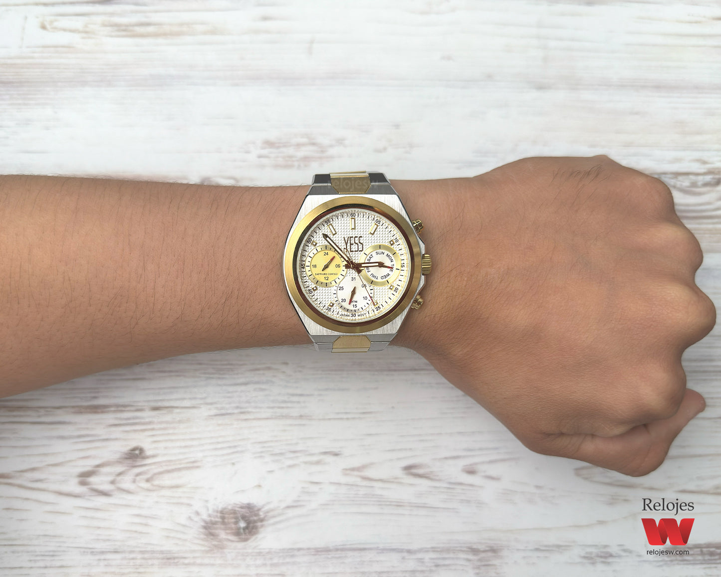 Reloj Yess Hombre Plateado y Dorado Y24111-4
