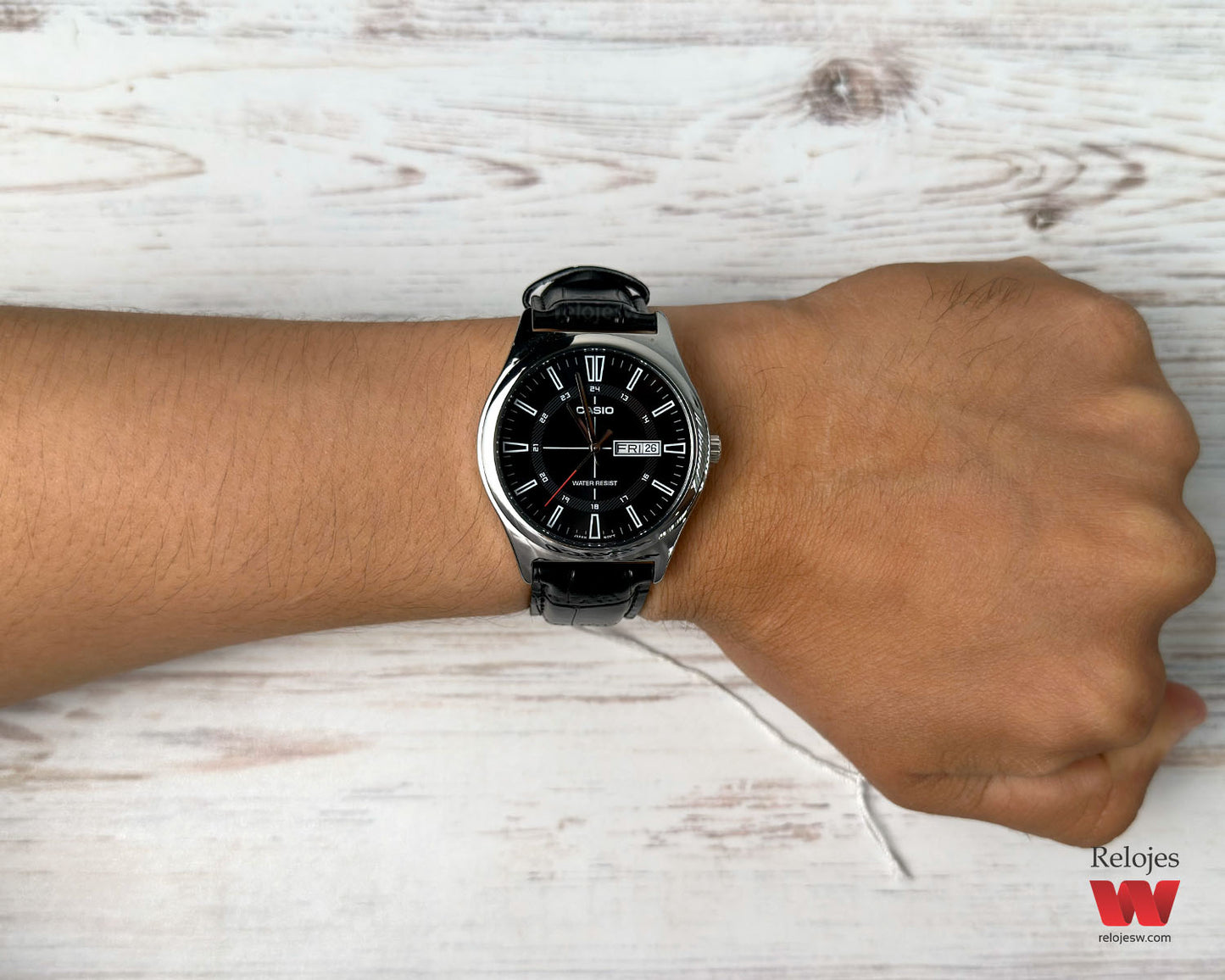 Reloj Casio Hombre Negro Plateado MTP-V006L-1C