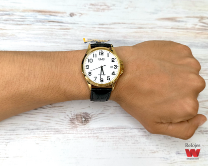 Reloj Q&Q Hombre A480J104Y Negro Dorado