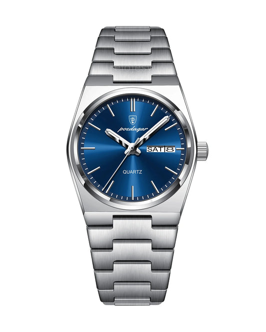 Reloj Poedagar Mujer Plateado Azul PG-786-PLAZ