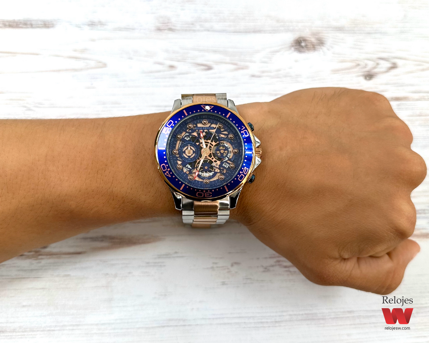 Reloj Lige Hombre LG8948B Bicolor Azul