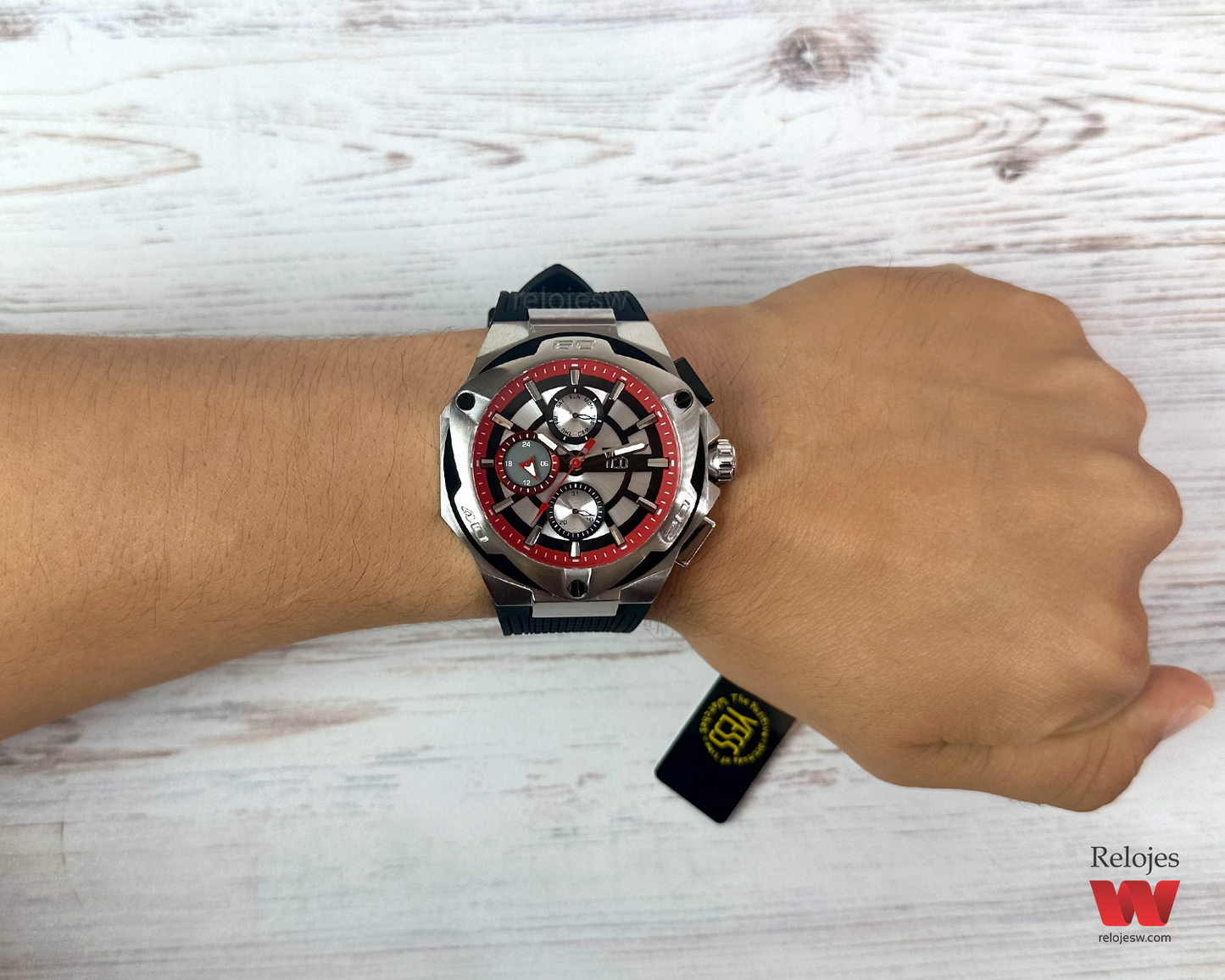 Reloj Yess Hombre Negro Plateado Y23043-2