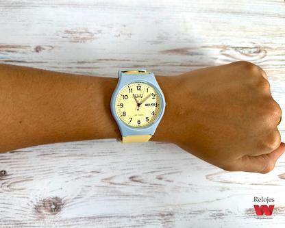 Reloj Q&Q Mujer Amarillo Pastel A212J804Y