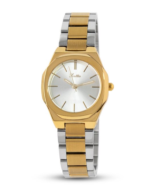 Reloj Scottie Mujer Plateado Dorado 9533-PLDO