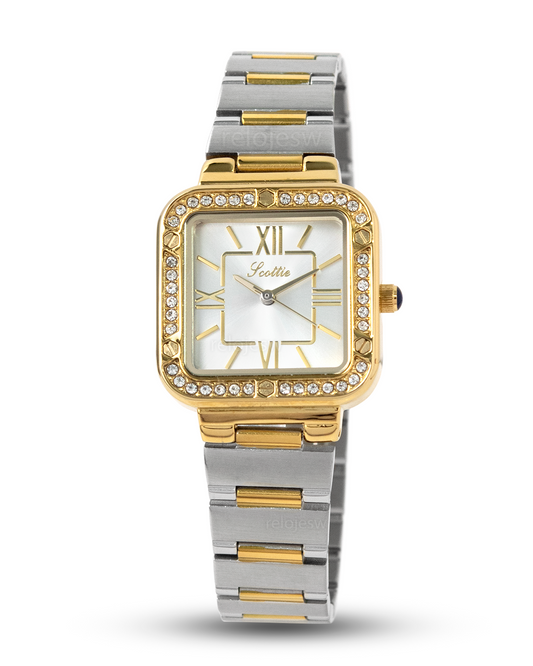 Reloj Scottie Mujer Plateado Dorado 9658-BI