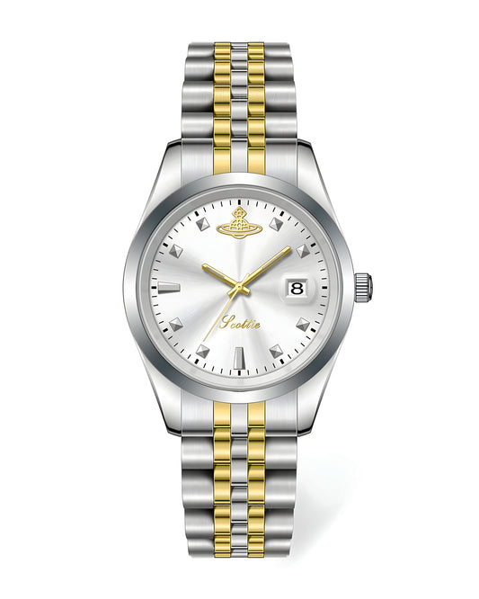 Reloj Scottie Mujer Plateado y Dorado 9706-BIPL