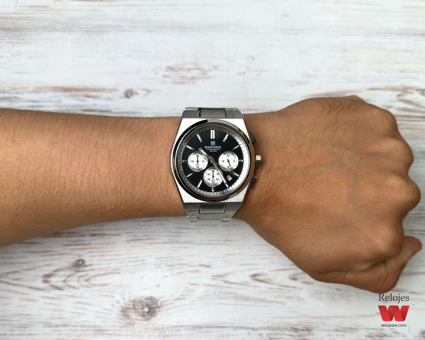 Reloj Naviforce Hombre Plateado Negro NF8048G-PLNE