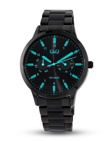 Correa La Marca De Reloj Q&q Es Buena Reloj Q&Q Hombre Negro