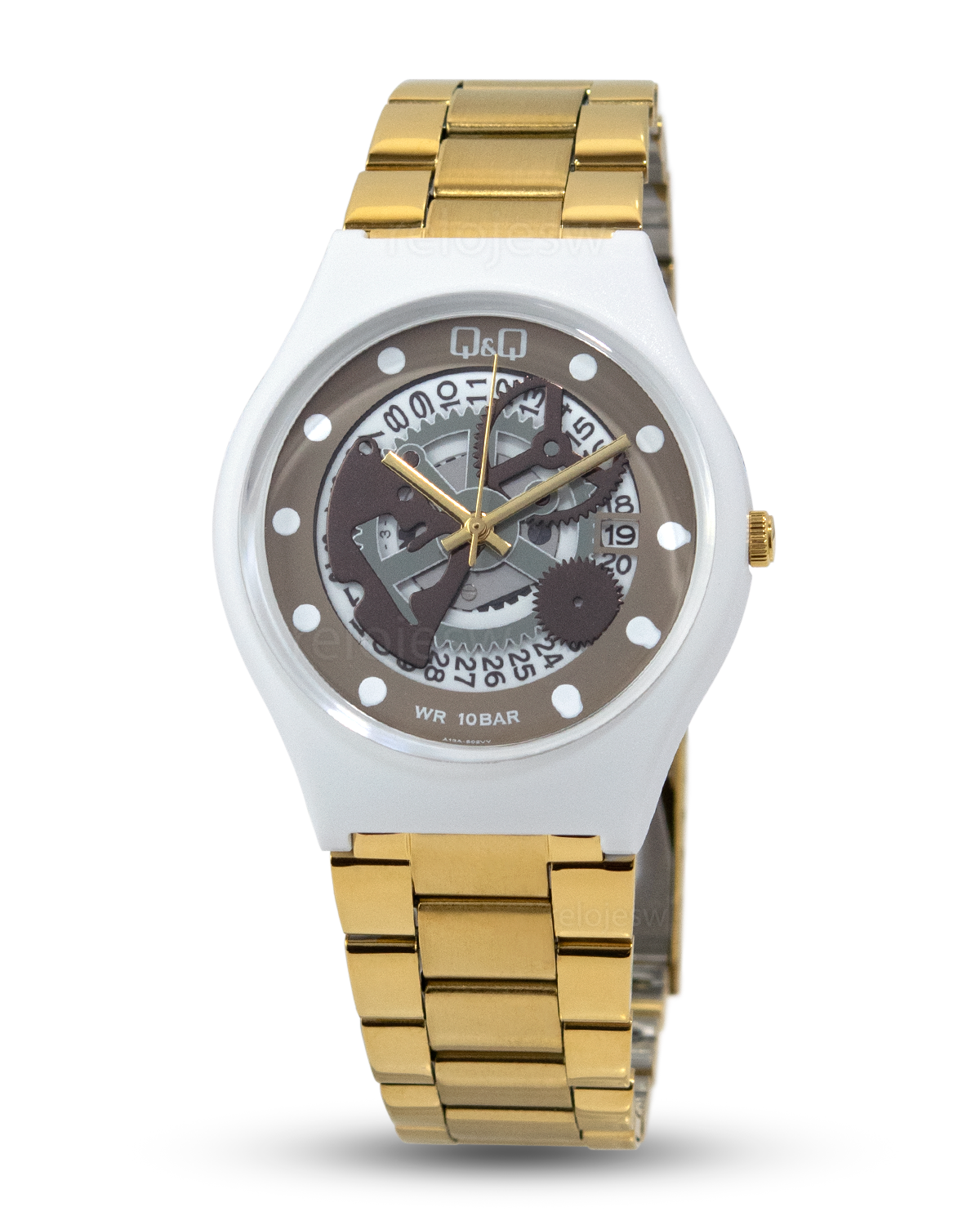 Reloj Q&Q Unisex Dorado Blanco A13A502Y