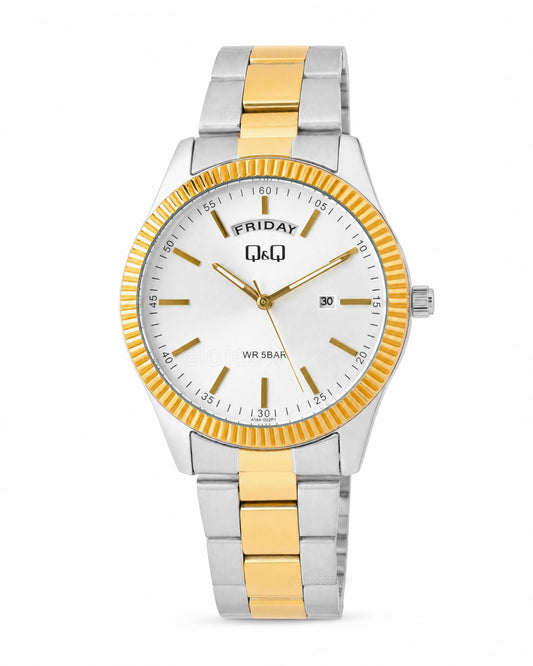 Reloj Q&Q Hombre Original Plateado y Dorado A14A002Y