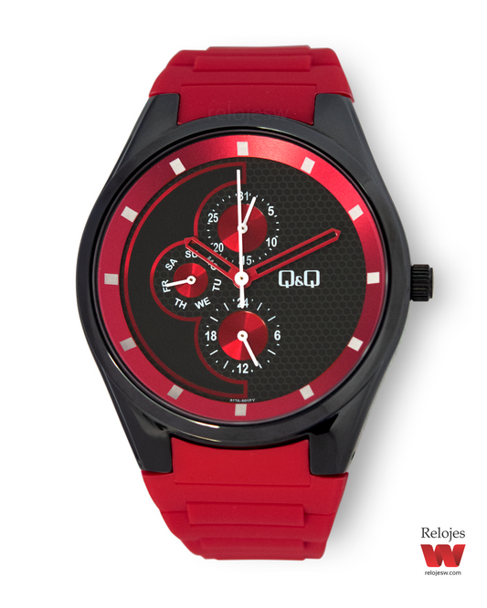 Reloj Q&Q Hombre Rojo Negro A17A501Y