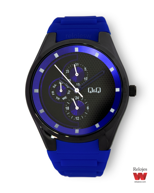 Reloj Q&Q Hombre Azul Negro A17A502Y