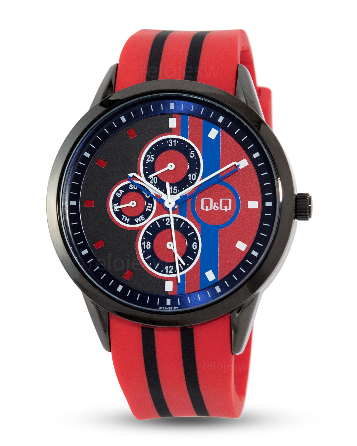 Reloj Q&Q Hombre Rojo Negro A18A501Y