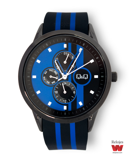 Reloj Q&Q Hombre Negro Azul A18A502Y