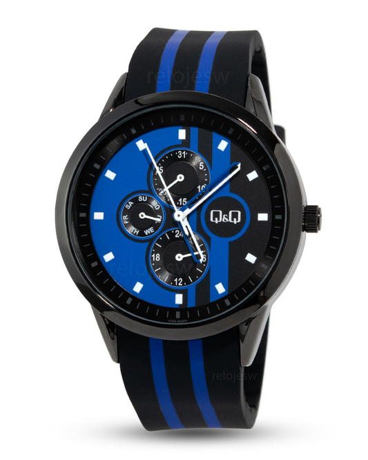 Reloj Q&Q Hombre Negro Azul A18A502Y