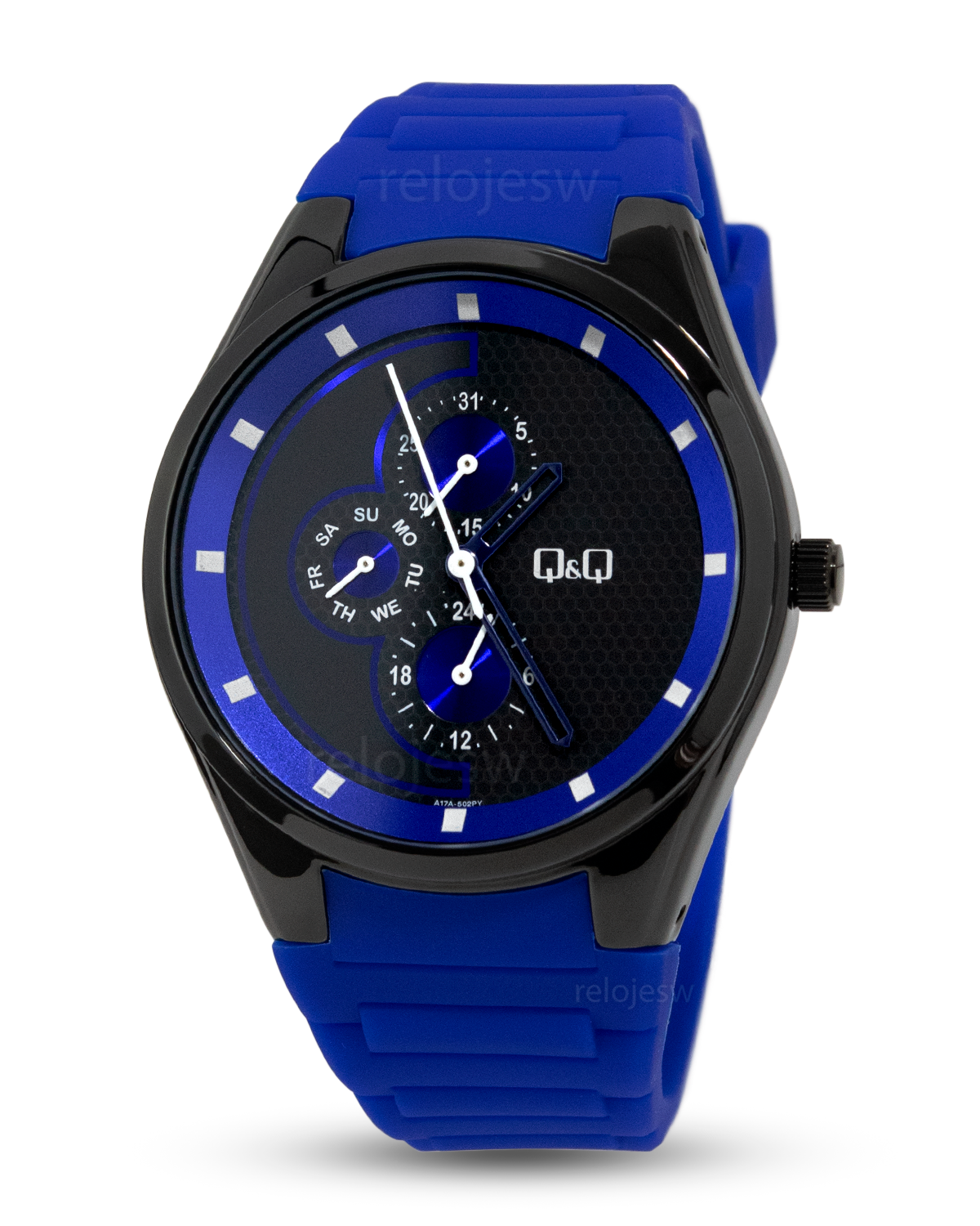 Reloj Q&Q Hombre Azul Negro A17A502Y