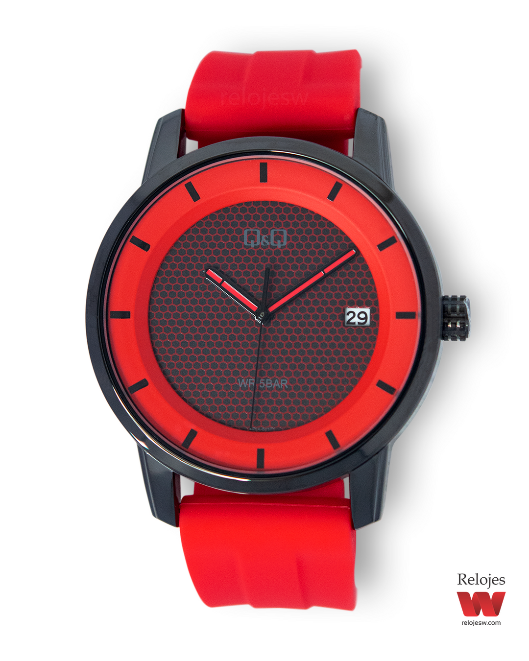 Reloj Q Q Hombre Rojo Negro A20A501Y