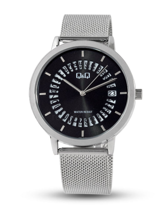 Reloj Q&Q Hombre Plateado Negro A35A501Y