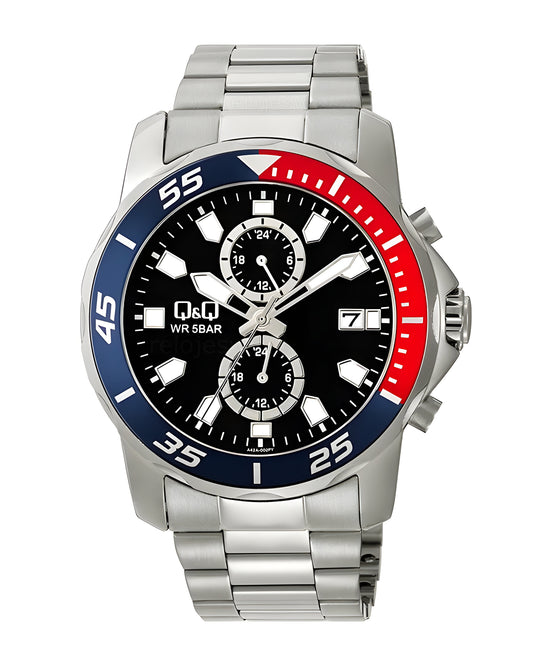 Reloj Q&Q Hombre Plateado A42A002Y