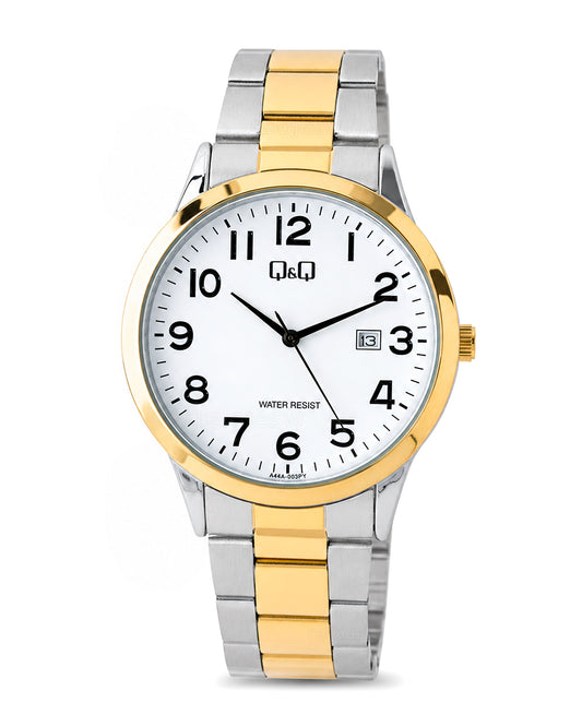 Reloj Q&Q Original Hombre Plateado y Dorado A44A003Y