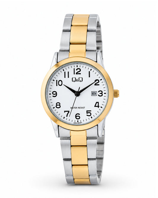 Reloj Q&Q Original Mujer Plateado y Dorado A45A003Y